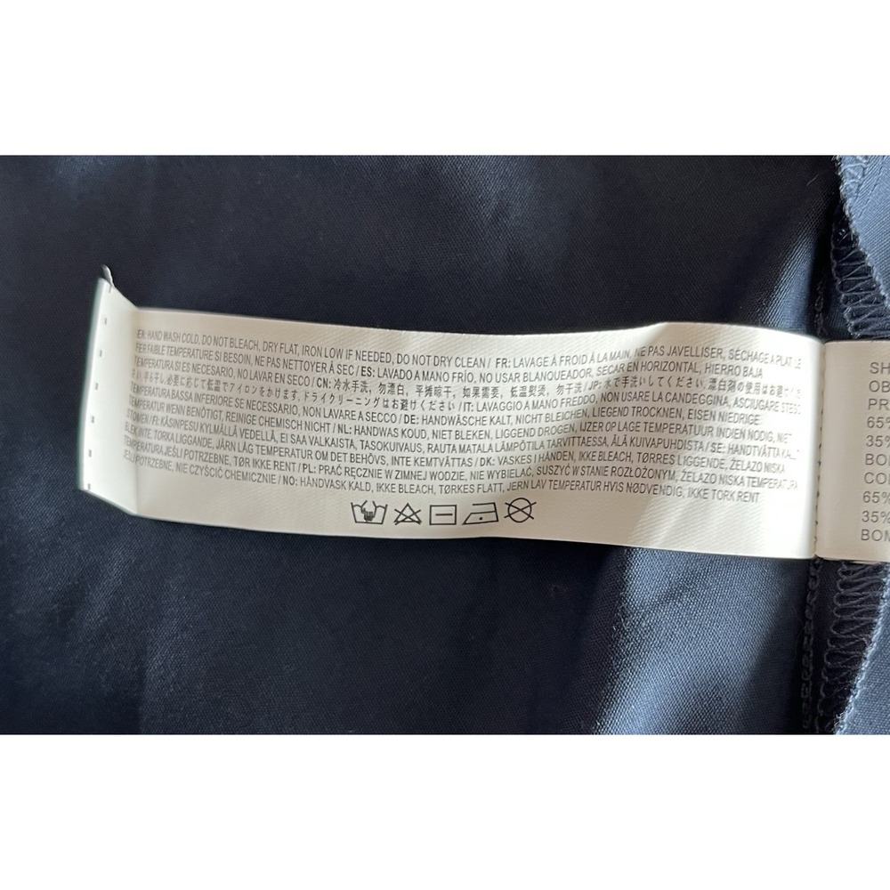 New MOON RIVER Sz M Dress Midi Navy White Bow Basque Smocked Back Tuckernuck NWT - Picture 11 of 12